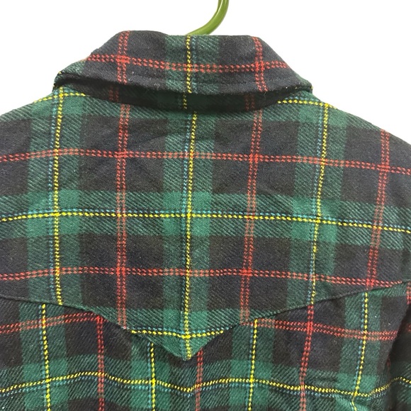 Wingars Flannel Long Sleeve Plaid Snap Up Western Double Pocket Shirt Mens Large - Picture 4 of 10
